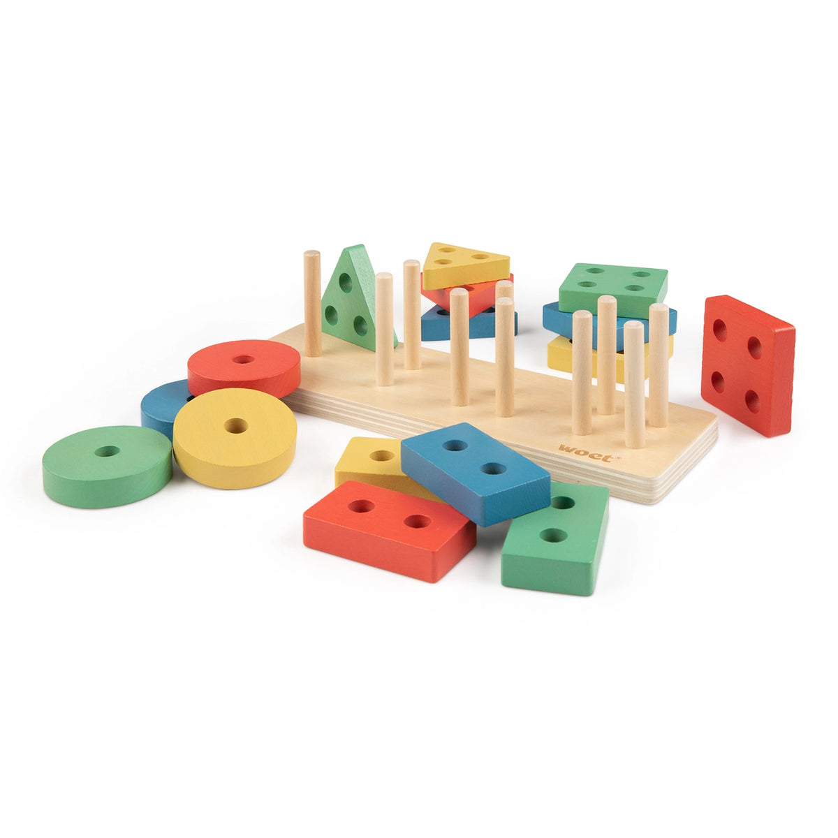 Woet medinė geometrinių figūrų dėlionė